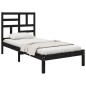 vidaXL Massivholzbett Schwarz 90x190 cm vidaXL Massivholzbett Schwarz 90x190 cm