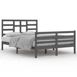 vidaXL Massivholzbett Grau 140x200 cm