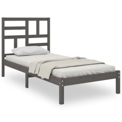 vidaXL Massivholzbett Grau 100x200 cm