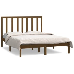 vidaXL Massivholzbett Honigbraun Kiefer 135x190 cm