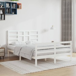 vidaXL Massivholzbett Weiß 140x200 cm