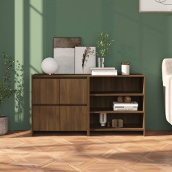 vidaXL 2-tlg. Sideboard Braun Eichen-Optik Holzwerkstoff