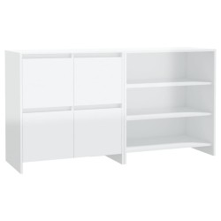 vidaXL 2-tlg. Sideboard Hochglanz-Weiß Holzwerkstoff