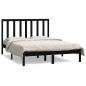 vidaXL Massivholzbett Schwarz Kiefer 135x190 cm vidaXL Massivholzbett Schwarz Kiefer 135x190 cm