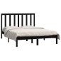 vidaXL Massivholzbett Schwarz Kiefer 135x190 cm vidaXL Massivholzbett Schwarz Kiefer 135x190 cm