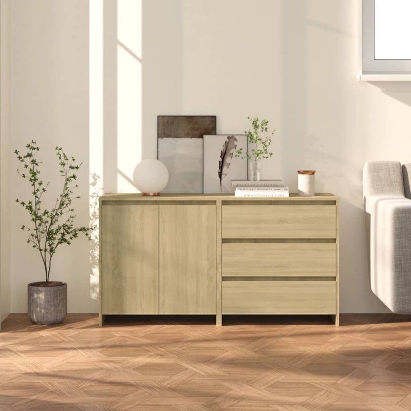 vidaXL 2-tlg. Sideboard Sonoma-Eiche Holzwerkstoff vidaXL 2-tlg. Sideboard Sonoma-Eiche Holzwerkstoff