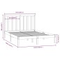 vidaXL Massivholzbett Honigbraun Kiefer 140x190 cm vidaXL Massivholzbett Honigbraun Kiefer 140x190 cm