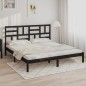 vidaXL Massivholzbett Schwarz 200x200 cm vidaXL Massivholzbett Schwarz 200x200 cm
