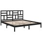 vidaXL Massivholzbett Schwarz 200x200 cm vidaXL Massivholzbett Schwarz 200x200 cm