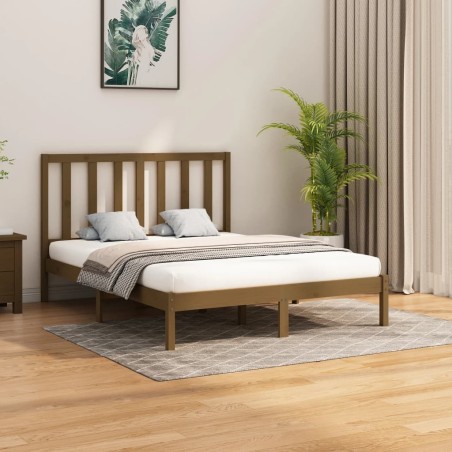 vidaXL Massivholzbett Honigbraun 150x200 cm