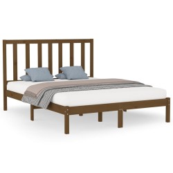 vidaXL Massivholzbett Honigbraun 150x200 cm