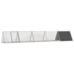 vidaXL Kaninchenkäfig Anthrazit 504,5x80,5x71 cm Verzinkter Stahl