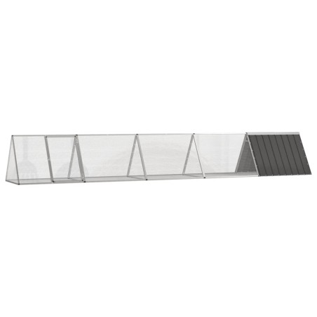 vidaXL Kaninchenkäfig Anthrazit 504,5x80,5x71 cm Verzinkter Stahl
