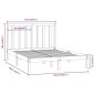 vidaXL Massivholzbett Weiß Kiefer 140x190 cm vidaXL Massivholzbett Weiß Kiefer 140x190 cm
