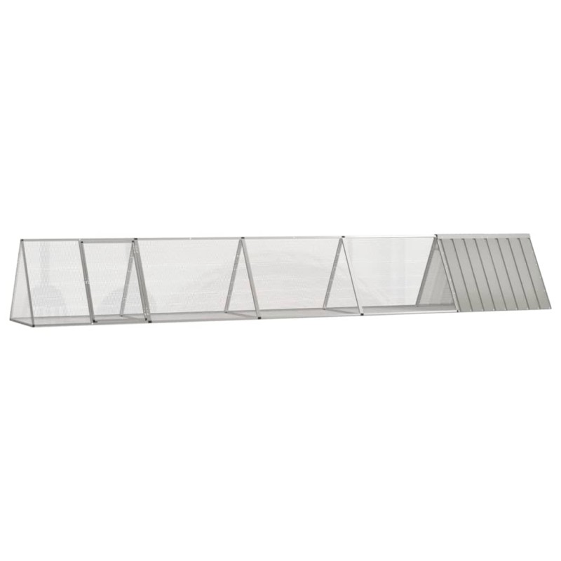 vidaXL Kaninchenkäfig Grau 504,5x80,5x71 cm Verzinkter Stahl vidaXL Kaninchenkäfig Grau 504,5x80,5x71 cm Verzinkter Stahl