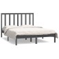 vidaXL Massivholzbett Grau Kiefer 135x190 cm vidaXL Massivholzbett Grau Kiefer 135x190 cm