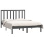 vidaXL Massivholzbett Grau Kiefer 135x190 cm vidaXL Massivholzbett Grau Kiefer 135x190 cm