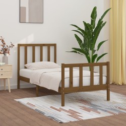 vidaXL Massivholzbett Honigbraun 90x200 cm