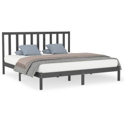 vidaXL Massivholzbett Grau 180x200 cm