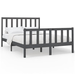 vidaXL Massivholzbett Grau Kiefer 140x190 cm