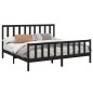 vidaXL Massivholzbett Schwarz Kiefer 200x200 cm vidaXL Massivholzbett Schwarz Kiefer 200x200 cm