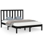 vidaXL Massivholzbett Schwarz 140x200 cm vidaXL Massivholzbett Schwarz 140x200 cm