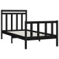 vidaXL Massivholzbett Schwarz Kiefer 100x200 cm vidaXL Massivholzbett Schwarz Kiefer 100x200 cm