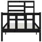 vidaXL Massivholzbett Schwarz Kiefer 90x200 cm vidaXL Massivholzbett Schwarz Kiefer 90x200 cm