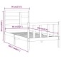vidaXL Massivholzbett Schwarz Kiefer 90x200 cm vidaXL Massivholzbett Schwarz Kiefer 90x200 cm