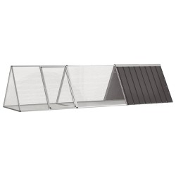 vidaXL Kaninchenkäfig Anthrazit 302,5x80,5x71 cm Verzinkter Stahl