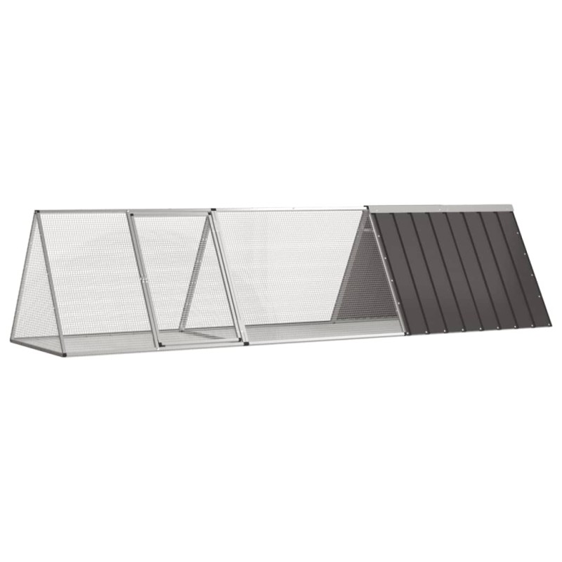 vidaXL Kaninchenkäfig Anthrazit 302,5x80,5x71 cm Verzinkter Stahl vidaXL Kaninchenkäfig Anthrazit 302,5x80,5x71 cm Verzinkter Stahl