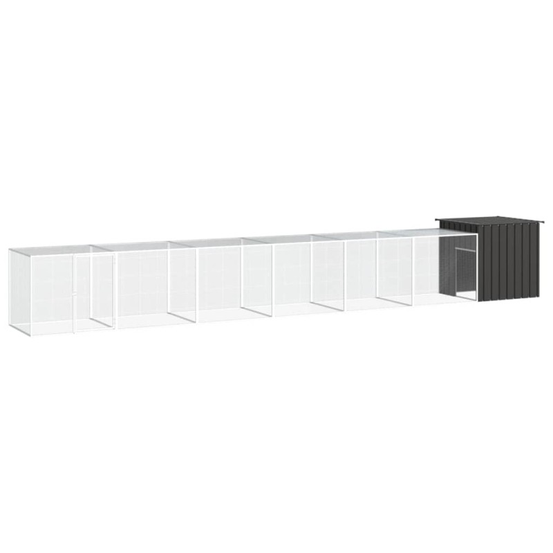 vidaXL Hühnerkäfig Anthrazit 700x91x100 cm Verzinkter Stahl vidaXL Hühnerkäfig Anthrazit 700x91x100 cm Verzinkter Stahl