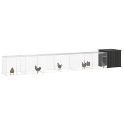 vidaXL Hühnerkäfig Anthrazit 700x91x100 cm Verzinkter Stahl