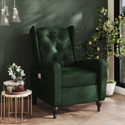 Massagesessel Dunkelgrün Samt