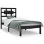 vidaXL Massivholzbett Schwarz Kiefer 90x200 cm vidaXL Massivholzbett Schwarz Kiefer 90x200 cm