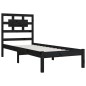 vidaXL Massivholzbett Schwarz Kiefer 90x200 cm vidaXL Massivholzbett Schwarz Kiefer 90x200 cm