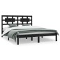 vidaXL Massivholzbett Schwarz Kiefer 150x200 cm vidaXL Massivholzbett Schwarz Kiefer 150x200 cm