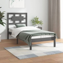 vidaXL Massivholzbett Grau Kiefer 100x200 cm