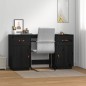 vidaXL Schreibtisch mit Schränken Schwarz 135x50x75 cm Massivholz vidaXL Schreibtisch mit Schränken Schwarz 135x50x75 cm Massivholz