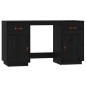 vidaXL Schreibtisch mit Schränken Schwarz 135x50x75 cm Massivholz vidaXL Schreibtisch mit Schränken Schwarz 135x50x75 cm Massivholz