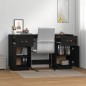 vidaXL Schreibtisch mit Schränken Schwarz 135x50x75 cm Massivholz vidaXL Schreibtisch mit Schränken Schwarz 135x50x75 cm Massivholz