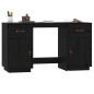 vidaXL Schreibtisch mit Schränken Schwarz 135x50x75 cm Massivholz vidaXL Schreibtisch mit Schränken Schwarz 135x50x75 cm Massivholz