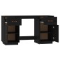 vidaXL Schreibtisch mit Schränken Schwarz 135x50x75 cm Massivholz vidaXL Schreibtisch mit Schränken Schwarz 135x50x75 cm Massivholz