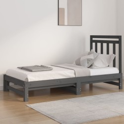 vidaXL Tagesbett Ausziehbar Grau 2x(90x190) cm Massivholz Kiefer
