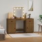 vidaXL Schminktisch-Set mit LED Honigbraun Massivholz Kiefer vidaXL Schminktisch-Set mit LED Honigbraun Massivholz Kiefer