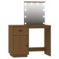 vidaXL Schminktisch-Set mit LED Honigbraun Massivholz Kiefer vidaXL Schminktisch-Set mit LED Honigbraun Massivholz Kiefer