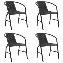 vidaXL Gartenstühle 4 Stk. Rattan-Optik Kunststoff und Stahl 110 kg