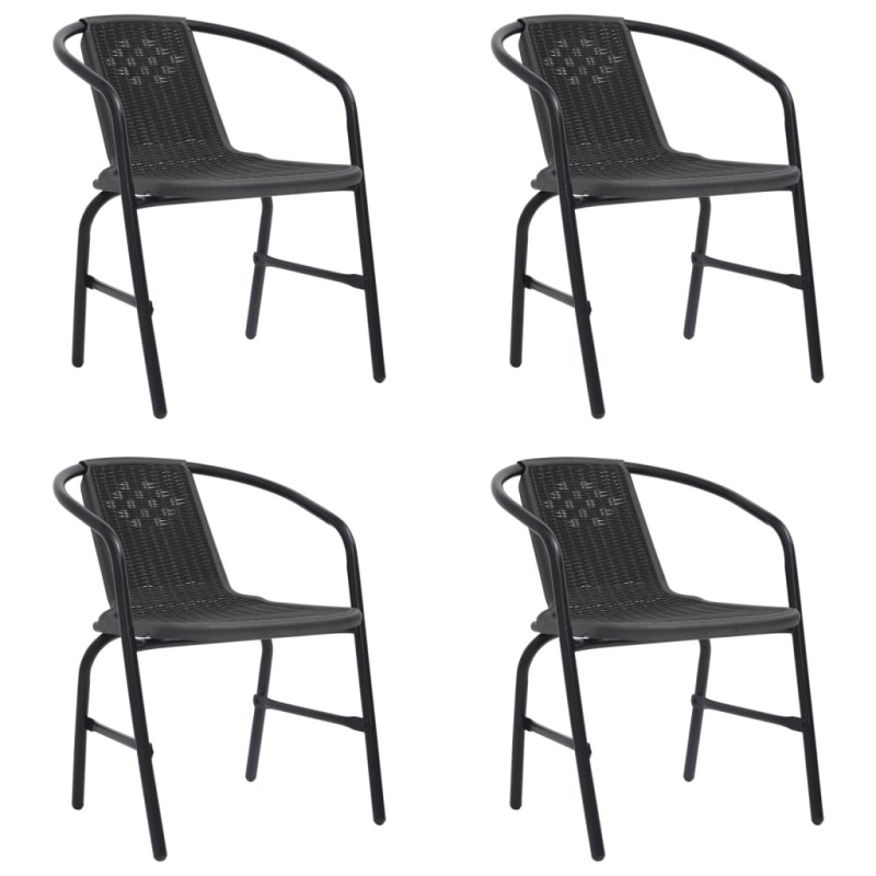 vidaXL Gartenstühle 4 Stk. Rattan-Optik Kunststoff und Stahl 110 kg