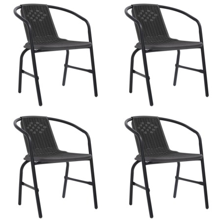 vidaXL Gartenstühle 4 Stk. Rattan-Optik Kunststoff und Stahl 110 kg