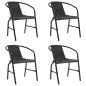 vidaXL Gartenstühle 4 Stk. Rattan-Optik Kunststoff und Stahl 110 kg
